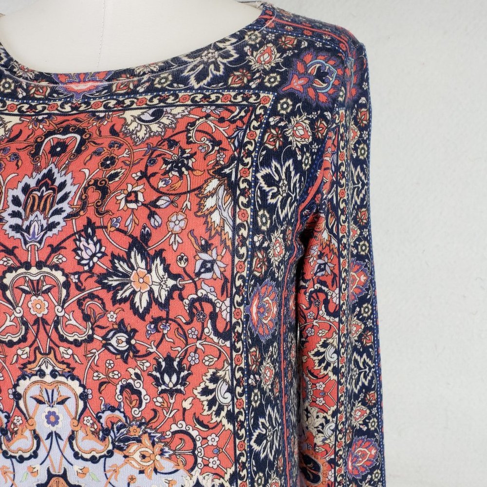 Nurture Soft Stretchy Poly Knit Print Dress M - Picture 2 of 10